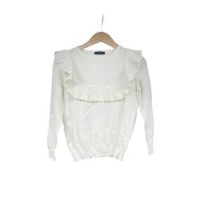 Max & Co Cream Lightweight Soft Ruffle Sweater Womens Small?